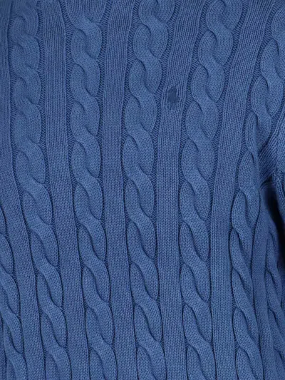 Polo Ralph Lauren Braided Sweater In Blue