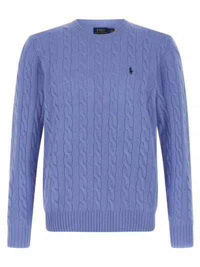 Polo Ralph Lauren Braided Sweater In Blue