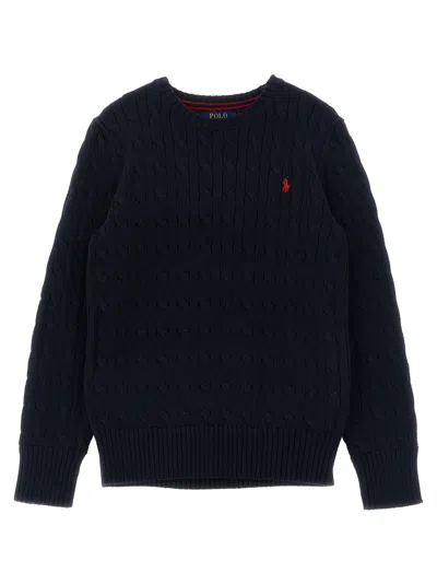 Polo Ralph Lauren Braided Sweater In Blue