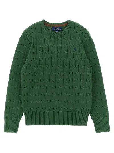 Polo Ralph Lauren Braided Sweater In Green