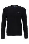 Polo Ralph Lauren Logo-embroidered Cable-knit Jumper In Black