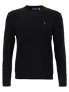 Polo Ralph Lauren Logo-embroidered Cable-knit Jumper In Black