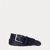 Polo Ralph Lauren Braided Vachetta Leather Belt In Newport Navy