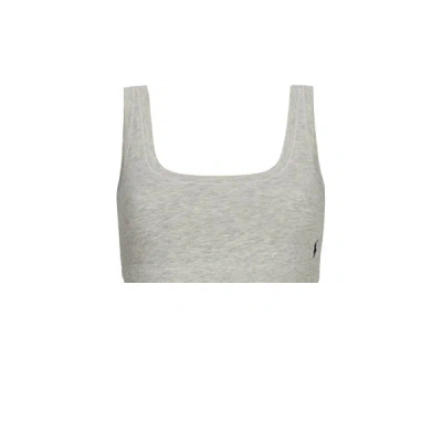 Polo Ralph Lauren Bralette En Coton Mélangé In Silver