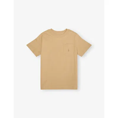 Polo Ralph Lauren Kids' Vintage Khaki/c8668 Brand-embroidery Crewneck Cotton-jersey T-shirt 3-7