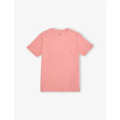 Polo Ralph Lauren Kids' Faded Peony/c3357 Brand-embroidery Crewneck Cotton-jersey T-shirt 6-12 Years In Pink