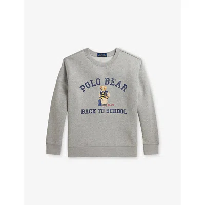 Polo Ralph Lauren Kids' Brand-print Cotton-blend Sweatshirt In Andover Heather
