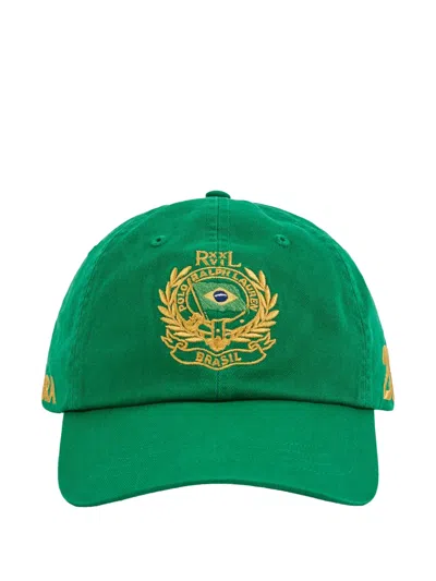 Polo Ralph Lauren Brazil Logo-embroidered Cotton Baseball Cap In Green