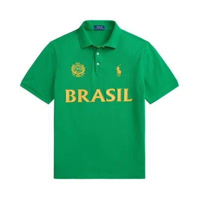 Pre-owned Polo Ralph Lauren Brazil Short-sleeve Mesh Polo 'cruise Green' | Men's Size L