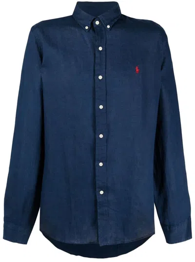 Polo Ralph Lauren Breathable Linen Sport Shirt In Blue