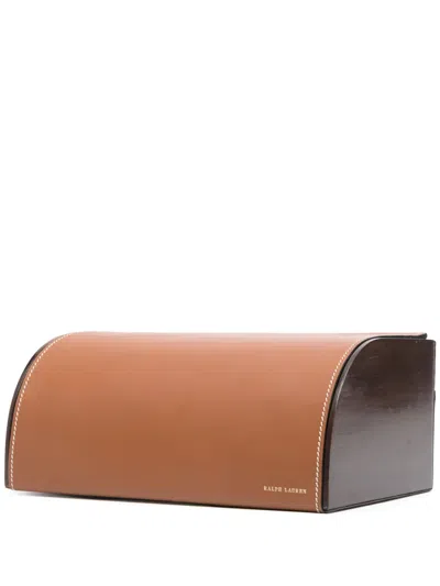 Polo Ralph Lauren Brennan Saddle Writers Leather Box In Brown