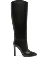 Polo Ralph Lauren Brently 100mm Knee-high Leather Boots In Black