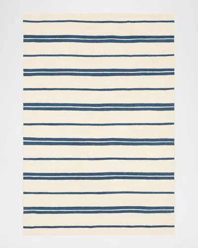 Polo Ralph Lauren Brett Stripe Flat-weave Rug In Pacific