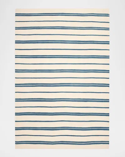Polo Ralph Lauren Brett Stripe Flat-weave Rug In Pacific