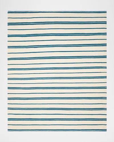 Polo Ralph Lauren Brett Stripe Flat-weave Rug In Pacific
