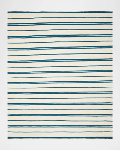 Polo Ralph Lauren Brett Stripe Flat-weave Rug In Pacific