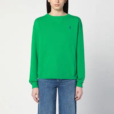 Polo Ralph Lauren Bright Green Cotton Sweatshirt In Black
