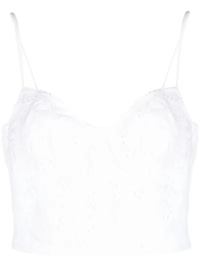 Polo Ralph Lauren Broderie-anglaise Linen Crop Top In White