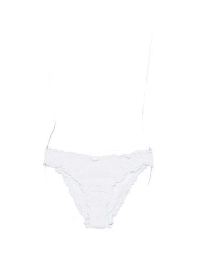 Polo Ralph Lauren Broderie Anglaise Ruffled Bikini Bottoms In White