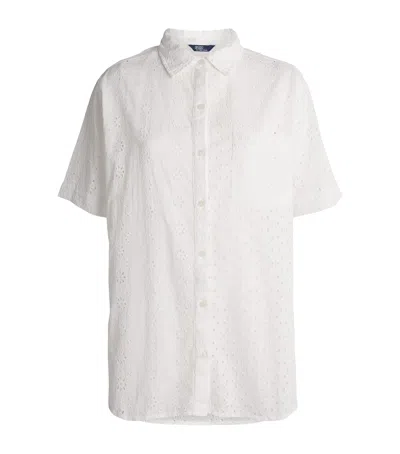 Polo Ralph Lauren Broderie Anglaise Shirt And Shorts Set In White