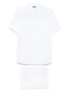 Polo Ralph Lauren Eyelet-detail Short-sleeve Shirt And Shorts Set In White