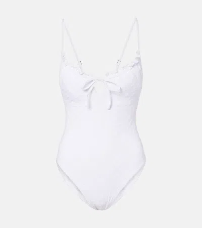 Polo Ralph Lauren Broderie Anglaise Swimsuit In White