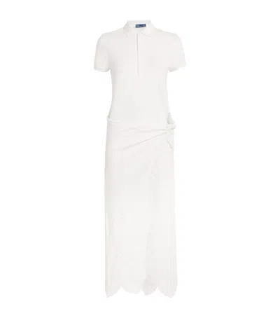 Polo Ralph Lauren Broderie Anglaise Wrap Midi Dress In White
