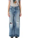 Polo Ralph Lauren Distressed Straight Denim Five Pockets In Blue