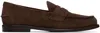 Polo Ralph Lauren Brown Alston Suede Penny Loafers In Dark Brown