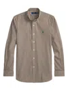 Polo Ralph Lauren Brown And White Striped Cotton Shirt  In Multi