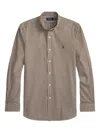Polo Ralph Lauren Brown And White Striped Cotton Shirt  In Brown