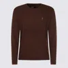 Polo Ralph Lauren Brown Cable-knit Sweater With Contrast Logo Embroidery In Brown
