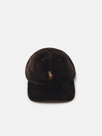 Polo Ralph Lauren Brown Cotton Cap In Black