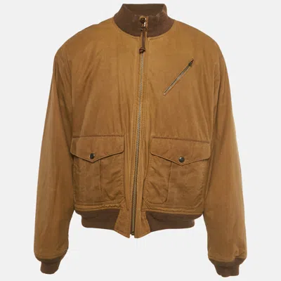 Pre-owned Polo Ralph Lauren Brown Cotton Zip Front Jacket Xxl