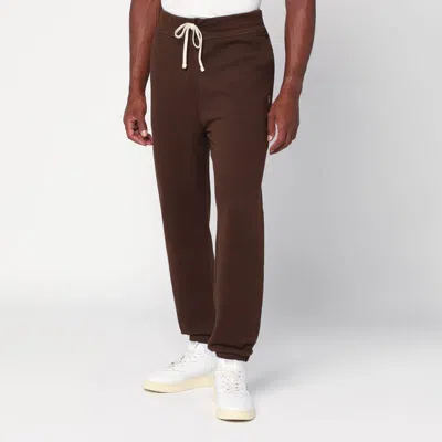 POLO RALPH LAUREN BROWN JOGGER PANTS IN COTTON BLEND