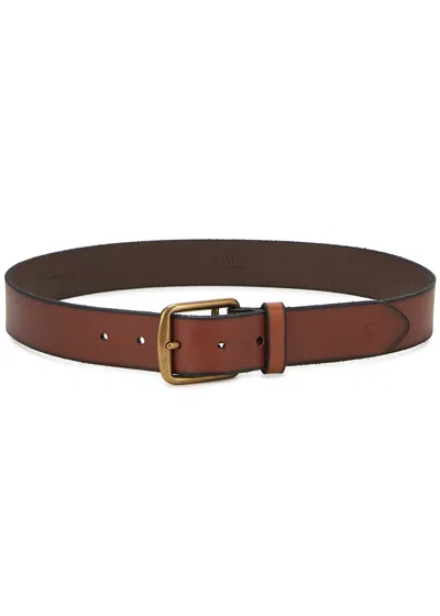 Polo Ralph Lauren Brown Leather Belt In Light Brown