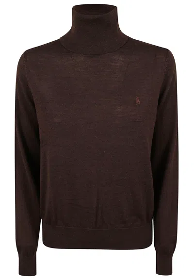 Polo Ralph Lauren Brown Long-sleeved Wool Turtleneck Sweater