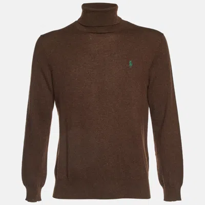 Pre-owned Polo Ralph Lauren Brown Merino Wool Turtle Neck Sweater M