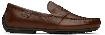 Polo Ralph Lauren Brown Reynold Driver Loafers In Deep Saddle Tan