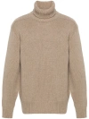 POLO RALPH LAUREN BROWN ROLL-NECK WOOL SWEATER