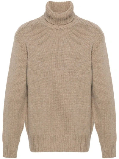 Polo Ralph Lauren Brown Roll-neck Wool Sweater