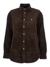 Polo Ralph Lauren Brown Shirt With Classic Collar And Pony Embroidery On The Front In Corduroy Woman In Brown