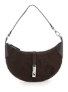 Polo Ralph Lauren Brown Shoulder Bag With Adjustable Closure And Logo Plaque On The Front In Suede Woman In Brown