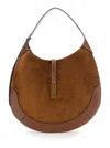 Polo Ralph Lauren Brown Shoulder Bag With One Top Leather Handle And Front Strap In Suede Woman In Brown