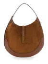Polo Ralph Lauren Brown Shoulder Bag With One Top Leather Handle And Front Strap In Suede Woman In Brown