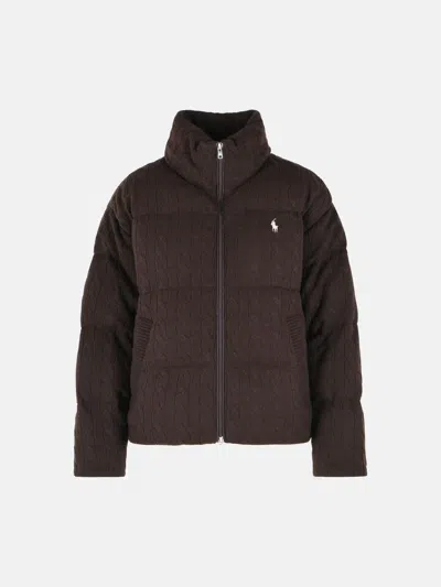 Polo Ralph Lauren Brown Wool And Cashmere Down Jacket