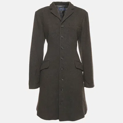 Pre-owned Polo Ralph Lauren Brown Wool Flared Overcoat Xl