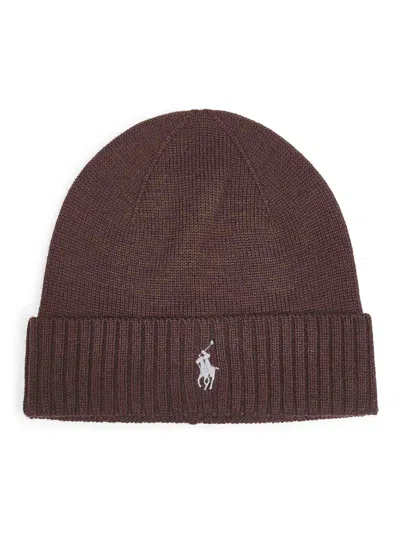 Polo Ralph Lauren Brown Wool Pony Beanie