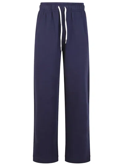 Polo Ralph Lauren Brushed Cotton Blend Sweatpants With Iconic Embroidery In Blue
