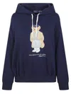 Polo Ralph Lauren Brushed Cotton Blend Sweatshirt With Iconic Polo Bear In Blue